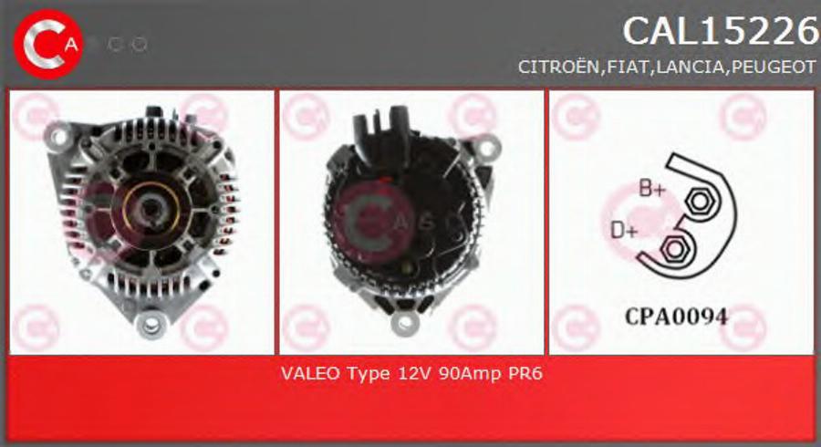 Casco CAL15226 - Alternator www.autospares.lv