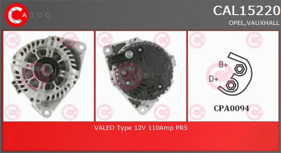 Casco CAL15220 - Alternator www.autospares.lv