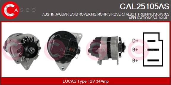 Casco CAL25105AS - Alternator www.autospares.lv