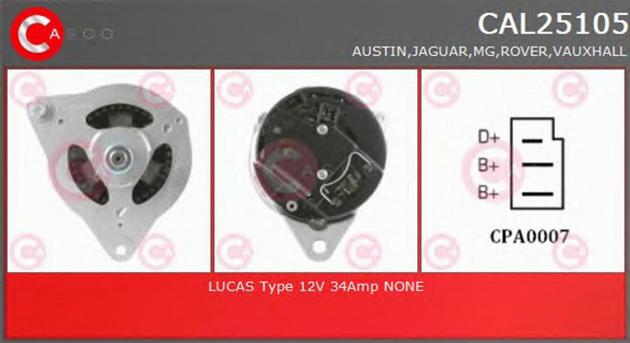 Casco CAL25105 - Генератор www.autospares.lv