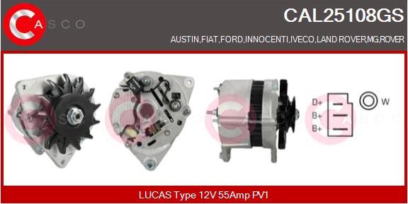 Casco CAL25108GS - Alternator www.autospares.lv