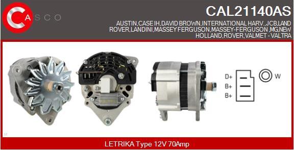 Casco CAL21140AS - Alternator www.autospares.lv