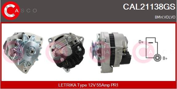 Casco CAL21138GS - Alternator www.autospares.lv