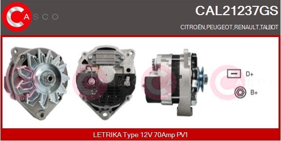 Casco CAL21237GS - Alternator www.autospares.lv