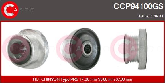 Casco CCP94100GS - Pulley, alternator, freewheel clutch www.autospares.lv