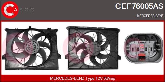 Casco CEF76005AS - Elektromotors, Dzes. sist. radiatora ventilators www.autospares.lv