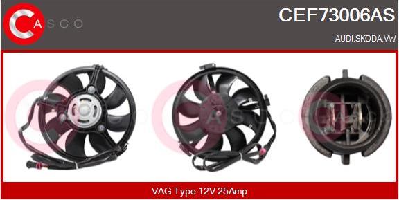 Casco CEF73006AS - Elektromotors, Dzes. sist. radiatora ventilators www.autospares.lv