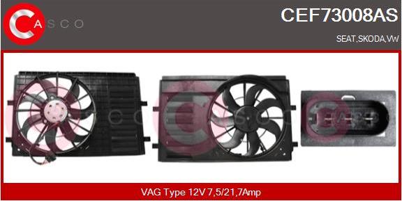 Casco CEF73008AS - Elektromotors, Dzes. sist. radiatora ventilators www.autospares.lv