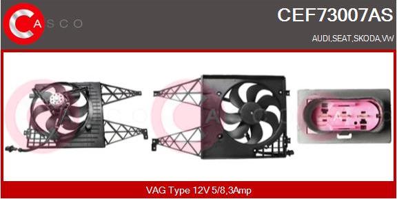 Casco CEF73007AS - Elektromotors, Dzes. sist. radiatora ventilators www.autospares.lv