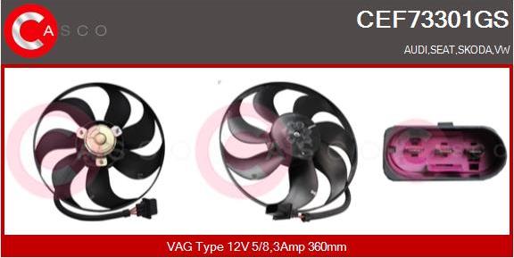 Casco CEF73301GS - Ventilators, Motora dzesēšanas sistēma www.autospares.lv