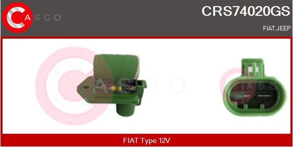 Casco CRS74020GS - Papildus rezistors, Elektromotors-Radiatora ventilators www.autospares.lv