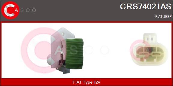 Casco CRS74021AS - Papildus rezistors, Elektromotors-Radiatora ventilators www.autospares.lv