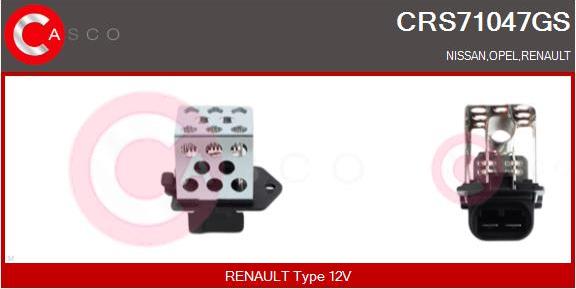 Casco CRS71047GS - Papildus rezistors, Elektromotors-Radiatora ventilators www.autospares.lv