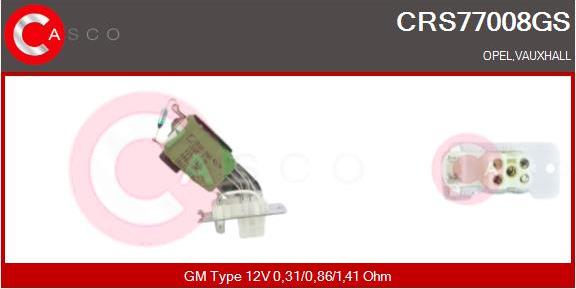 Casco CRS77008GS - Rezistors, Salona ventilators www.autospares.lv