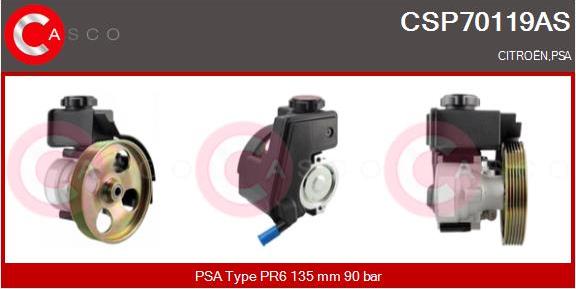 Casco CSP70119AS - Hydraulic Pump, steering system www.autospares.lv