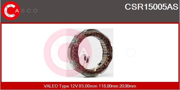 Casco CSR15005AS - Stator, alternator www.autospares.lv