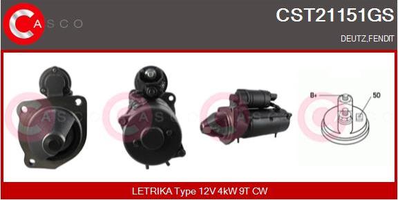 Casco CST21151GS - Стартер www.autospares.lv