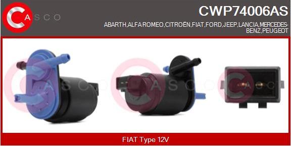 Casco CWP74006AS - Ūdenssūknis, Stiklu tīrīšanas sistēma www.autospares.lv