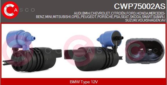 Casco CWP75002AS - Water Pump, window cleaning www.autospares.lv