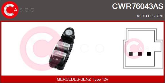 Casco CWR76043AS - Switch, window regulator www.autospares.lv