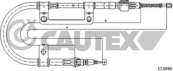 Cautex 761756 - Cable, parking brake www.autospares.lv