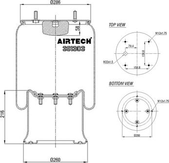 C.E.I. 262503 - Pneimoatsperes spilvens, Pneimopiekare www.autospares.lv