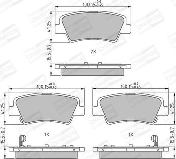 Champion 573816CH - Bremžu uzliku kompl., Disku bremzes www.autospares.lv