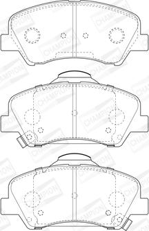 Champion 573368CH - Тормозные колодки, дисковые, комплект www.autospares.lv