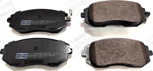 Champion 572550CH - Brake Pad Set, disc brake www.autospares.lv