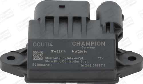 Champion CCU114 - Vadības bloks, Kvēlsveces darbības laiks www.autospares.lv