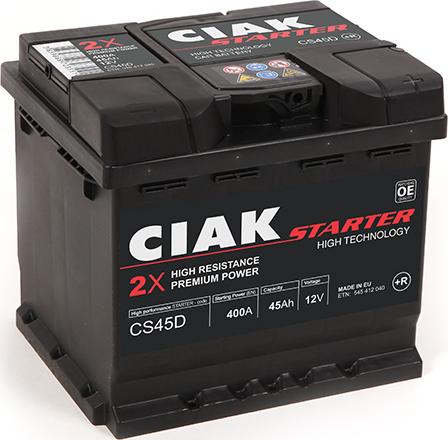 CIAKStarter CS45D - Starter Battery www.autospares.lv