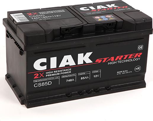 CIAKStarter CS85D - Стартерная аккумуляторная батарея, АКБ www.autospares.lv