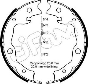 Cifam 153-450K - Bremžu loku kompl., Stāvbremze www.autospares.lv