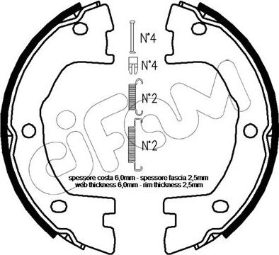 Cifam 153-097K - Bremžu loku kompl., Stāvbremze www.autospares.lv