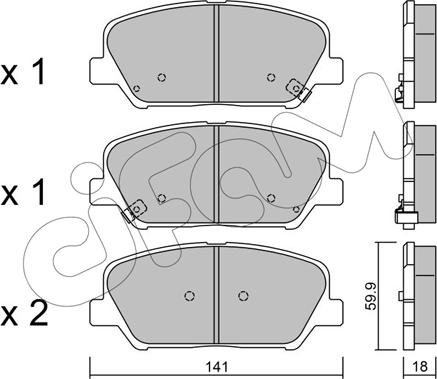 Cifam 822-997-0 - Тормозные колодки, дисковые, комплект www.autospares.lv