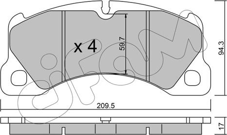 Cifam 822-957-3 - Bremžu uzliku kompl., Disku bremzes www.autospares.lv