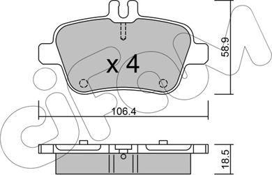 Cifam 822-966-0 - Bremžu uzliku kompl., Disku bremzes www.autospares.lv