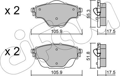 Cifam 822-988-0 - Bremžu uzliku kompl., Disku bremzes www.autospares.lv