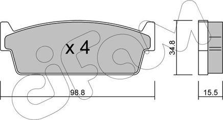 Cifam 822-493-0 - Тормозные колодки, дисковые, комплект www.autospares.lv