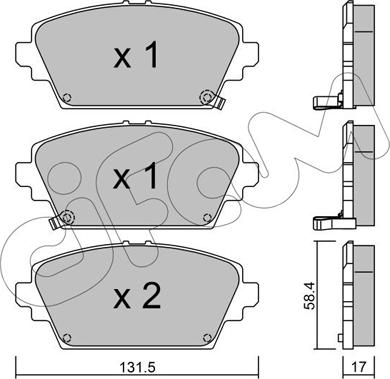 Cifam 822-464-1 - Bremžu uzliku kompl., Disku bremzes www.autospares.lv