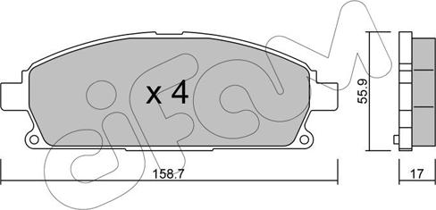 Cifam 822-406-0 - Bremžu uzliku kompl., Disku bremzes www.autospares.lv