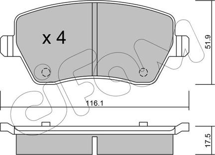 Cifam 822-485-0 - Bremžu uzliku kompl., Disku bremzes www.autospares.lv