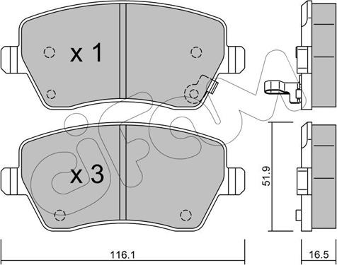 Cifam 822-485-1 - Brake Pad Set, disc brake www.autospares.lv