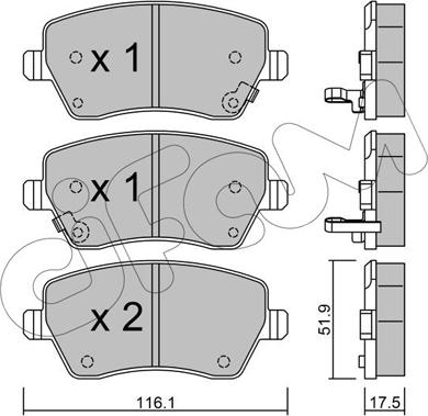 Cifam 822-485-2 - Bremžu uzliku kompl., Disku bremzes www.autospares.lv