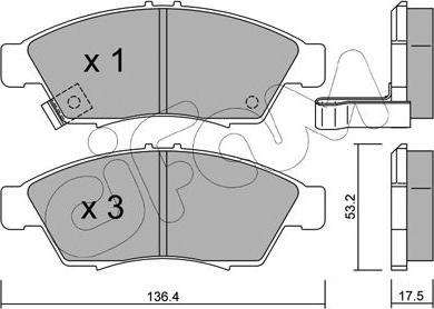 Cifam 822-437-0 - Тормозные колодки, дисковые, комплект www.autospares.lv