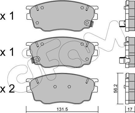 Cifam 822-475-0 - Bremžu uzliku kompl., Disku bremzes autospares.lv