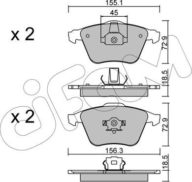 Cifam 822-549-3 - Bremžu uzliku kompl., Disku bremzes autospares.lv