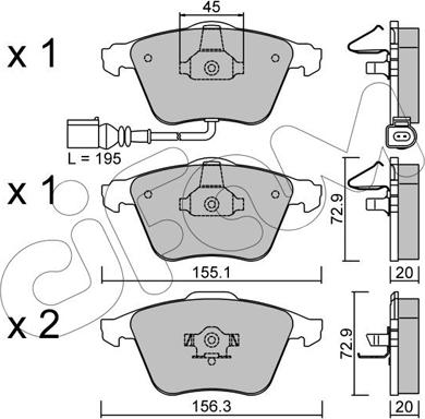 Cifam 822-549-2 - Bremžu uzliku kompl., Disku bremzes autospares.lv