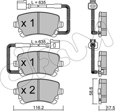 Cifam 822-554-1 - Bremžu uzliku kompl., Disku bremzes www.autospares.lv