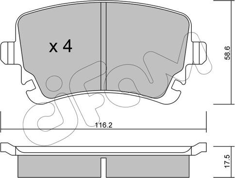 Cifam 822-554-2 - Brake Pad Set, disc brake www.autospares.lv